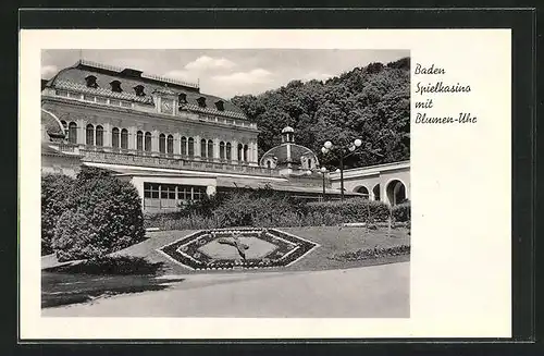 AK Baden, Blumenuhr vor dem Spielkasino