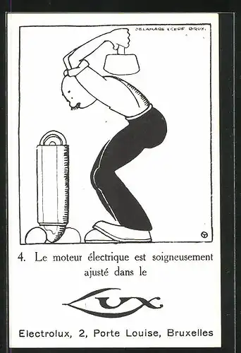Künstler-AK Bruxelles, Reklame Le Moteur Electrique Est Soigneusement Ajuste Dans Le Lux