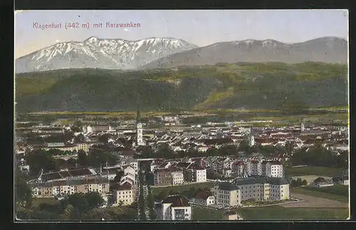AK Klagenfurt, Gesamtansicht mit Karawanken