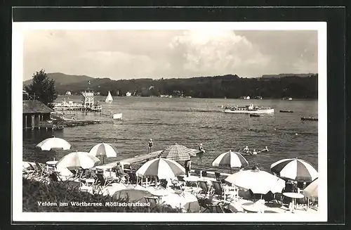 AK Velden am Wörthersee, Badegäste am Mösslachstrand