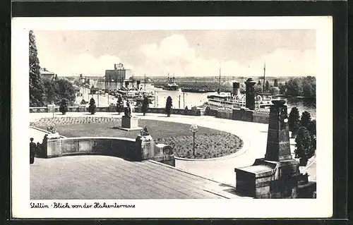 AK Stettin, Blick von der Hakenterrasse