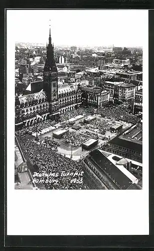 AK Hamburg, Deutsches Turnfest 1955, Fliegeraufnahme