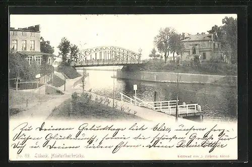 AK Lübeck, Blick zur Hüxterthorbrücke