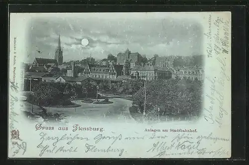 Mondschein-AK Flensburg, Anlagen am Stadtbahnhof