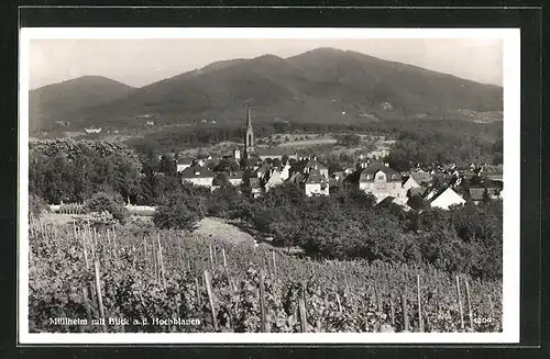 AK Müllheim, Gesamtansicht mit Hochblauen