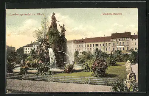 AK Ludwigshafen / Rhein, am Jubiläumsbrunnen