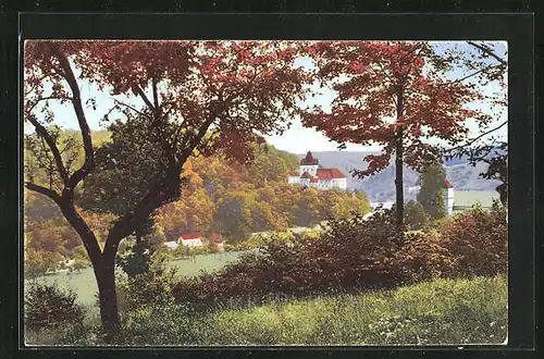 Künstler-AK Photochromie: Liebstadt, Blick zum Schloss Kuckuckstein