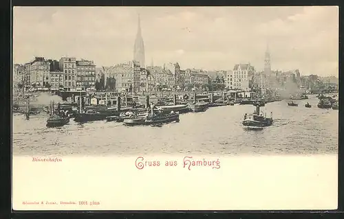 AK Hamburg, Blick auf den Binnenhafen