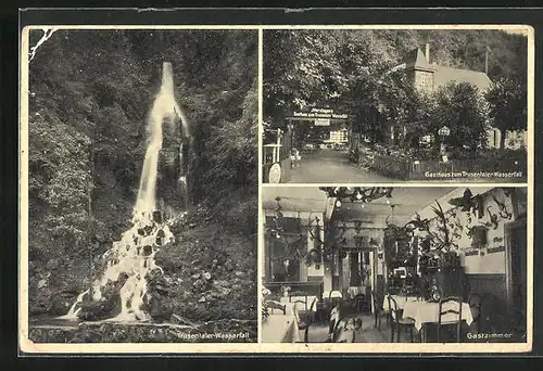 AK Brotterode, Gasthaus zum Trusentaler Wasserfall, Blick zum Wasserfall