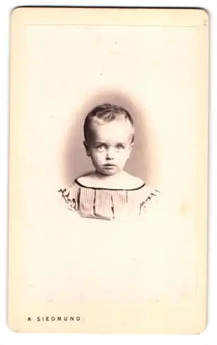 Fotografie A. Siegmund, Hamburg, Bazar 16, Portrait niedliches Kind im Kleidchen