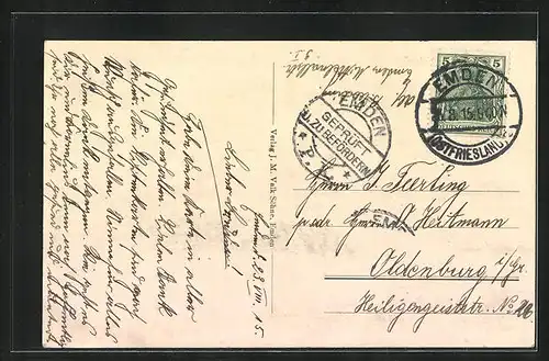 AK Emden, Wall mit Wasserturm