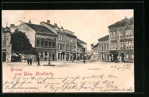 AK Ung. Hradisch, Strassenpartie der Josefsgasse