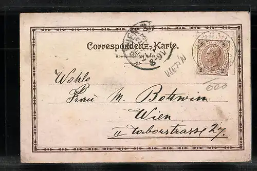 Lithographie Roznau, Ringplatz, Kurhaus, Totalansicht