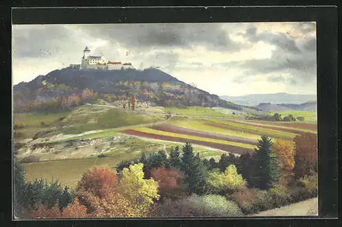 Künstler-AK Photochromie Nr. 2570: Bunte Wälder und Felder mit Schloss im Hintergrund