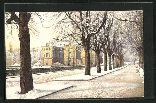 Künstler-AK Photochromie Nr. 4773: Allee vor einem Residenzschloss