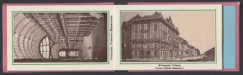 Leporello-Album Milano, mit 12 Lithographie-Ansichten, Il Duomo, Teatro della Scala, Palazzo Ciani