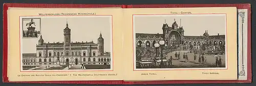 Leporello-Album Hannover, mit 23 Lithographie-Ansichten, Bahnhof, Georgstrasse, Gasthaus Tivoli