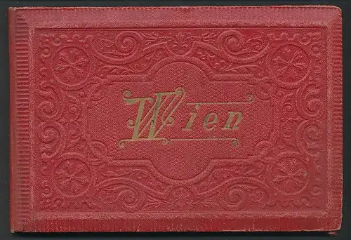 Leporello-Album Wien, mit 28 Lithographie-Ansichten, Graben, Stefanskirche, Rudolfskaserne