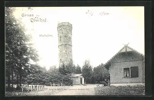 AK Oberhof, Schneekopfturm mit Waldlandschaft