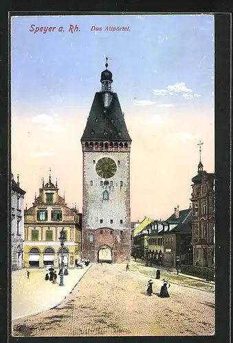 AK Speyer a. Rh., Das Altpörtel und Konditorei-Café