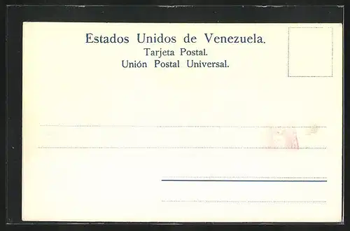Lithographie Venezuela, Briefmarken und Wappen, Bolivar
