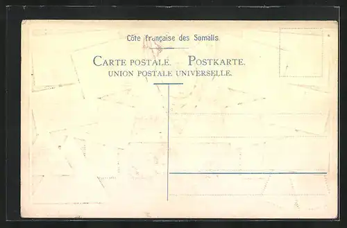 Präge-AK Somalia, Briefmarken und Wappen