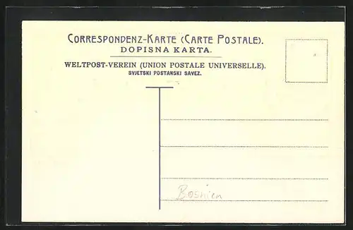 Präge-AK Bosnien, Briefmarken und Wappen