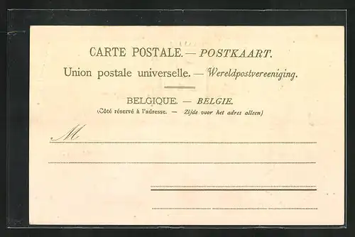 Präge-AK Belgien, Briefmarken und Wappen