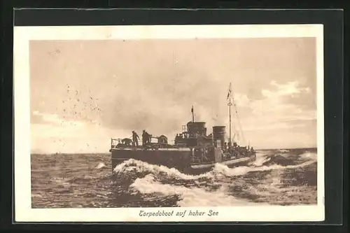 AK Torpedoboot auf hohe See