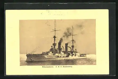 AK Wilhelmshaven, Kriegsschiff SMS Mecklenburg