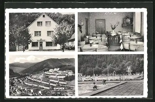 AK Werdohl i. Westf., Gasthaus Westfalenhof, Innenansicht, Schwimmbad