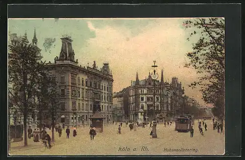 AK Köln a. Rh., Hohenzollernring mit Strassenbahn