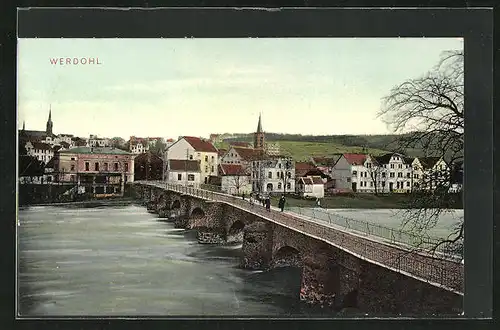 AK Werdohl, Teilansicht mit Brücke