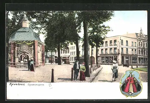 AK Kevelaer, Strassenpartie mit Gnadenkapelle