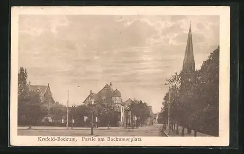 AK Krefeld-Bockum, Partie am Bockumerplatz