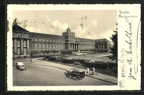 AK Krefeld, Strassenpartie am Realgymnasium