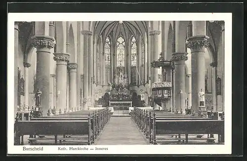 AK Burscheid, Innenansicht der Kath. Pfarrkirche