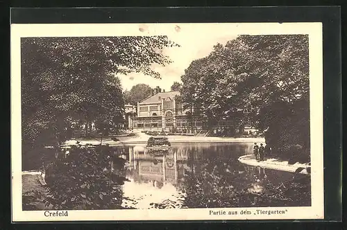 AK Krefeld, Partie aus dem Tiergarten