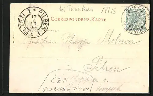 AK Gumberg b. Pilsen, Forsthaus-Restaurant, Meierhof