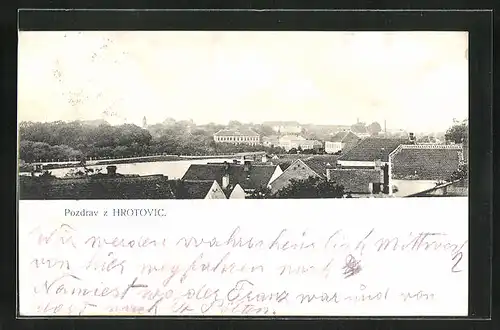 AK Hrotovice, Gesamtansicht der Ortschaft