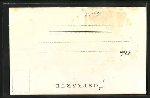 Passepartout-Lithographie Nürnberg, Ortspartie mit Brunnenhäuschen, Wappen