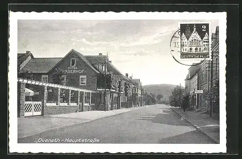 AK Overath, Hauptstrasse mit Hotel Jägerhof