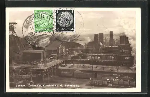 AK Bochum, Kohlezeche Ver. Konstantin d. G., Schacht 1+2
