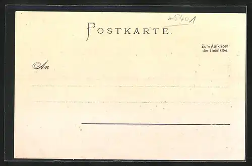 Lithographie St. Goar, Teilansicht, Ruine Rheinfels