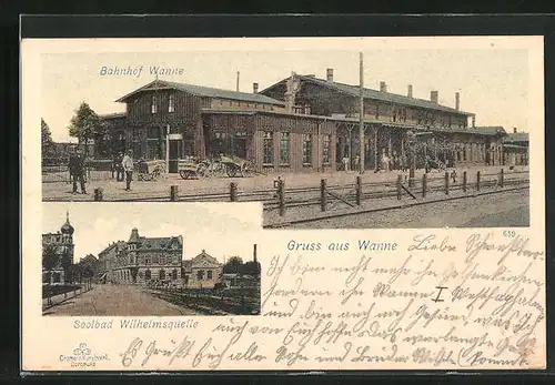 AK Wanne, Bahnhof, Soolbad Wilhelmsquelle
