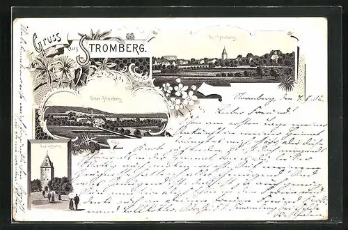 Lithographie Stromberg, Paulusthurm, Ober- u. Unterstadt