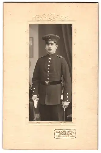 Fotografie Alex Osswald, Ludwigsburg, Soldat in Uniform Inf.-Rgt. 121