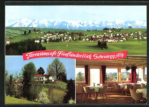 AK Scheidegg /Allg., Terrassen-Cafe Fünfländerblick