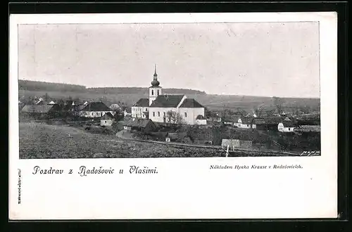 AK Radosovice, Teilansicht mit Kirche