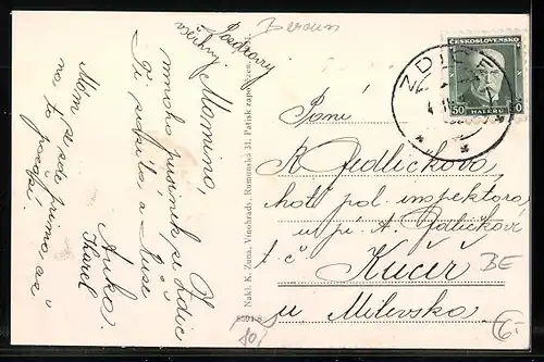 AK Zdice, Teilansicht mit Strassenpartie